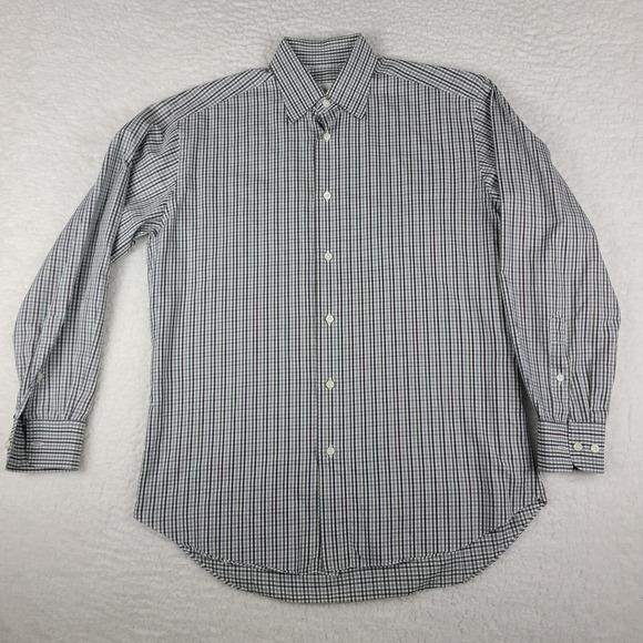 Brioni Other - Brioni Dress‎ Shirt Mens Medium Multi Color Plaid Check 100% Cotton Button Up